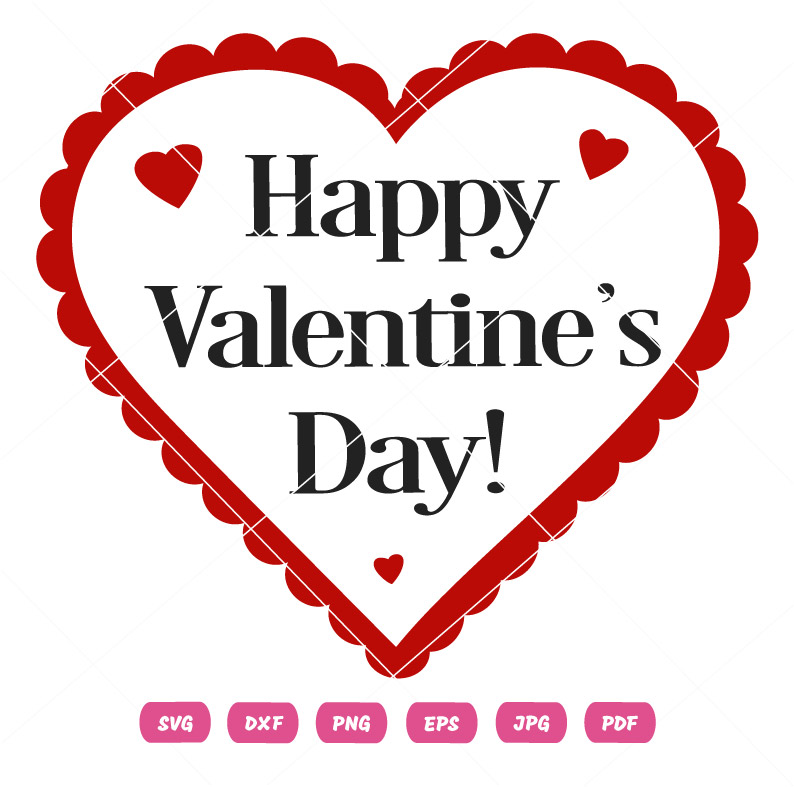 Heart Frame Happy Valentine Day Vector