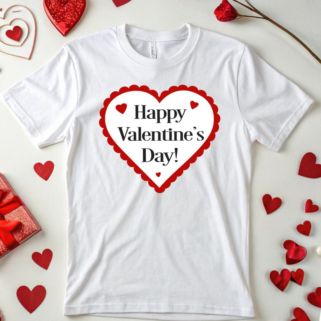 Heart Frame Happy Valentine Day Vector