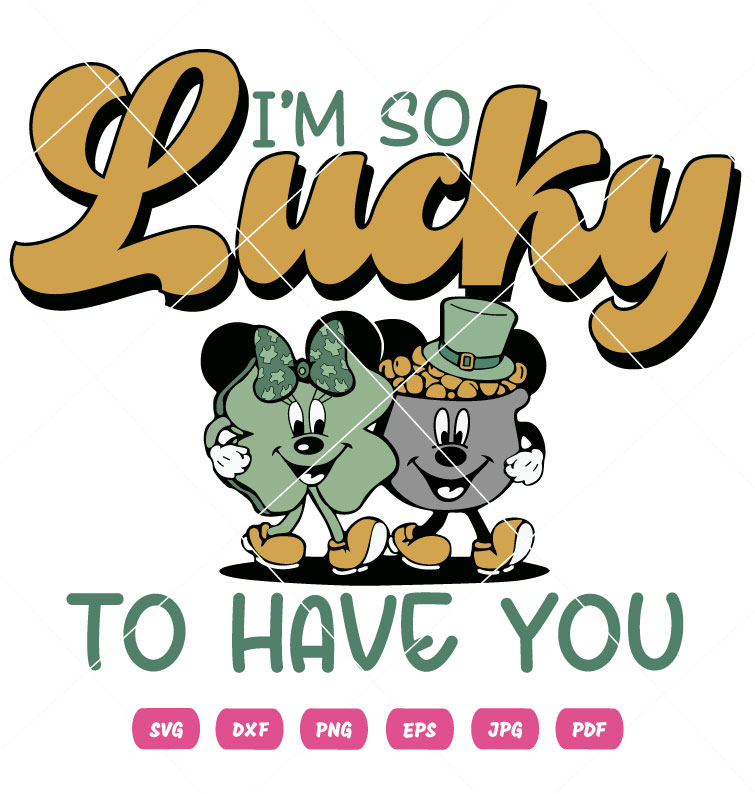 I Am So Lucky To Have You Cartoon Character Vector