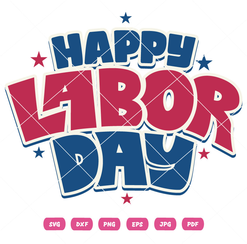 Red and Blue Labor Day Satrs SVG Red and Blue Labor Day Satrs Vector