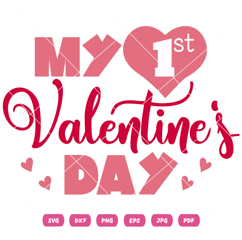My First Valentine Day SVG Vector