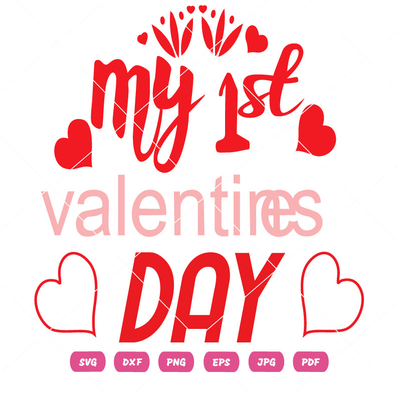 My First Valentine's Day Heart Vector