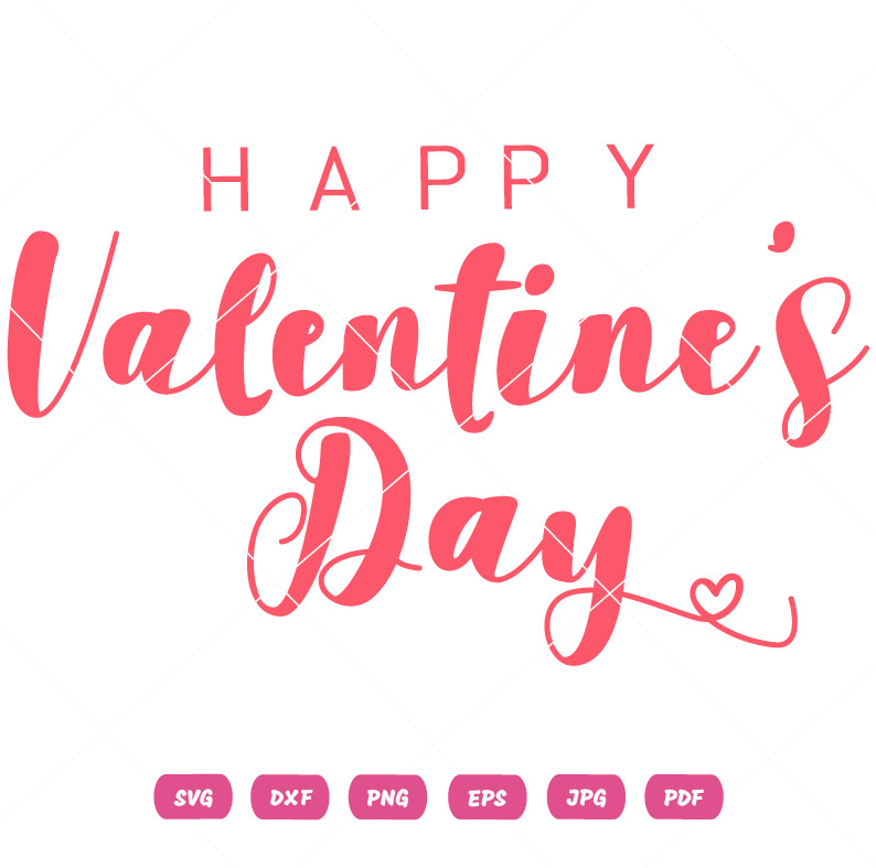 Pink Happy Valentine's SVG Happy Valentine's Day Vector