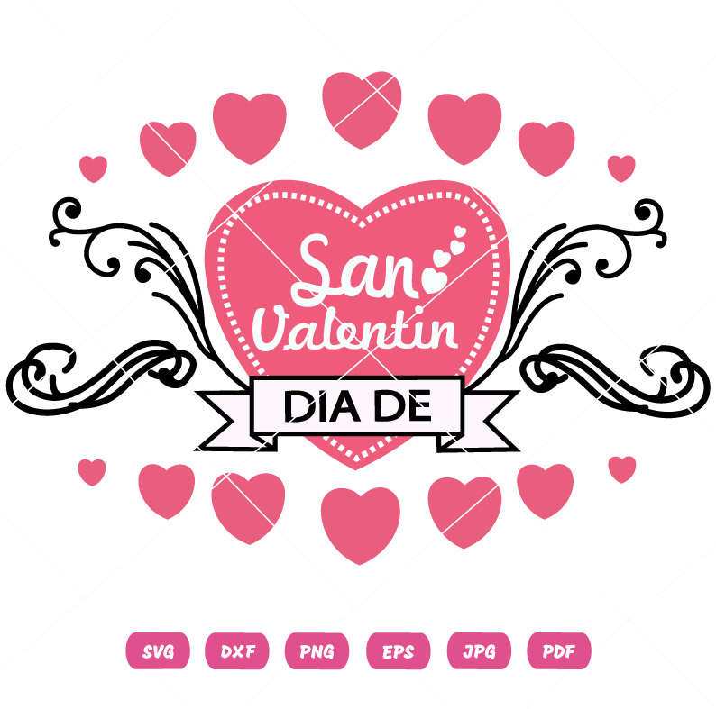 San Valentin Dia De Pink Hearts Cut Vector