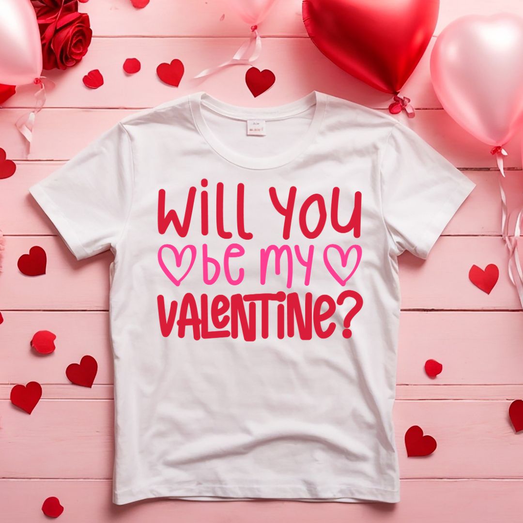 Will You Be My Valentine SVG Design Valentines Day Vector
