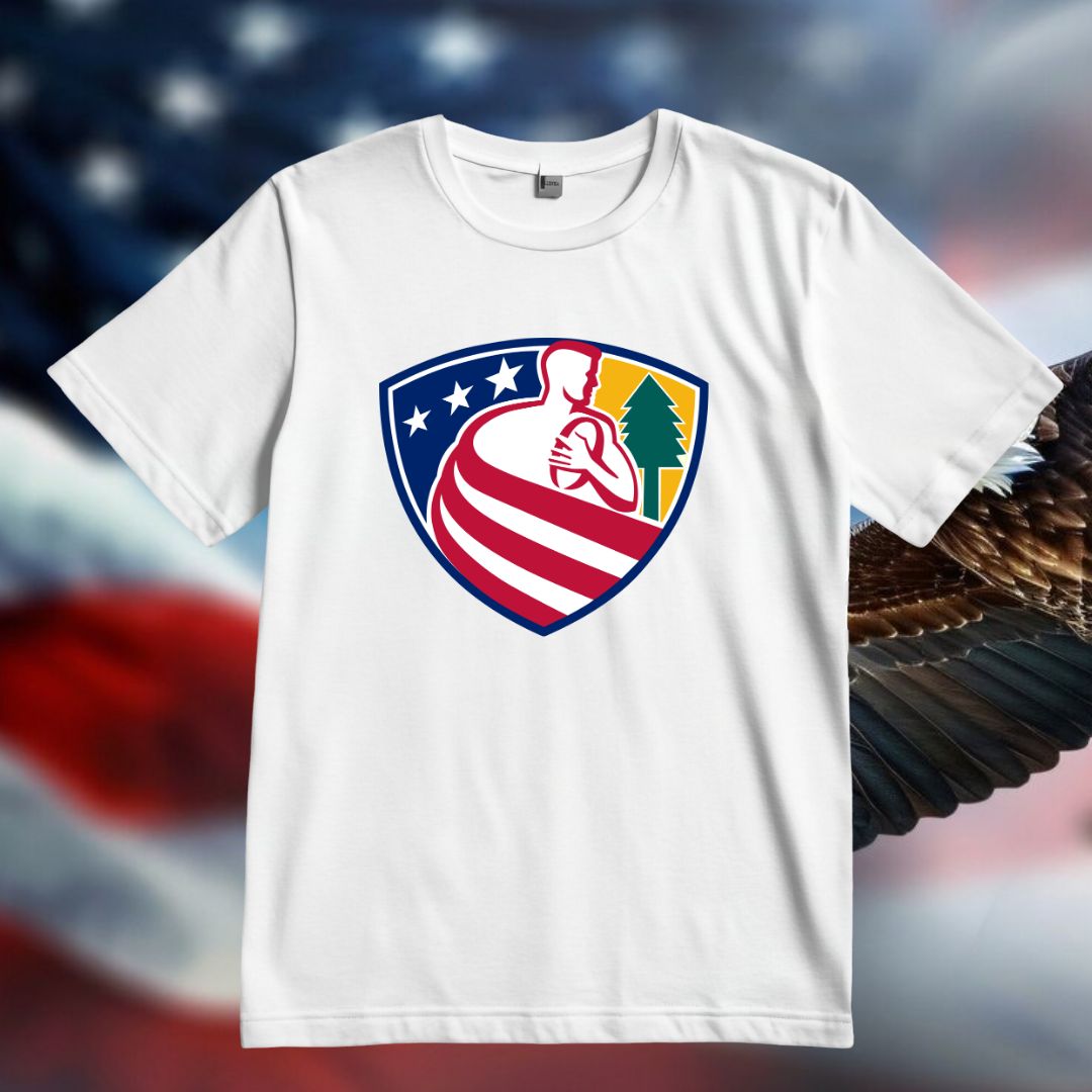 American Rugby Union Player Badge Vector