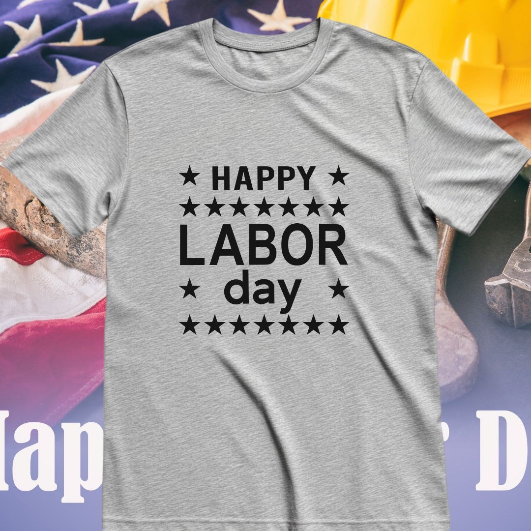 Black Stars Happy Labor Day SVG Black Stars Happy Labor Day Vector