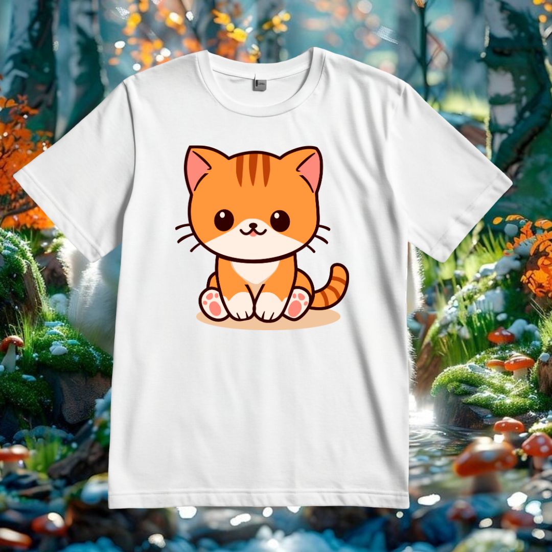 Cute Orange Kitten Vector