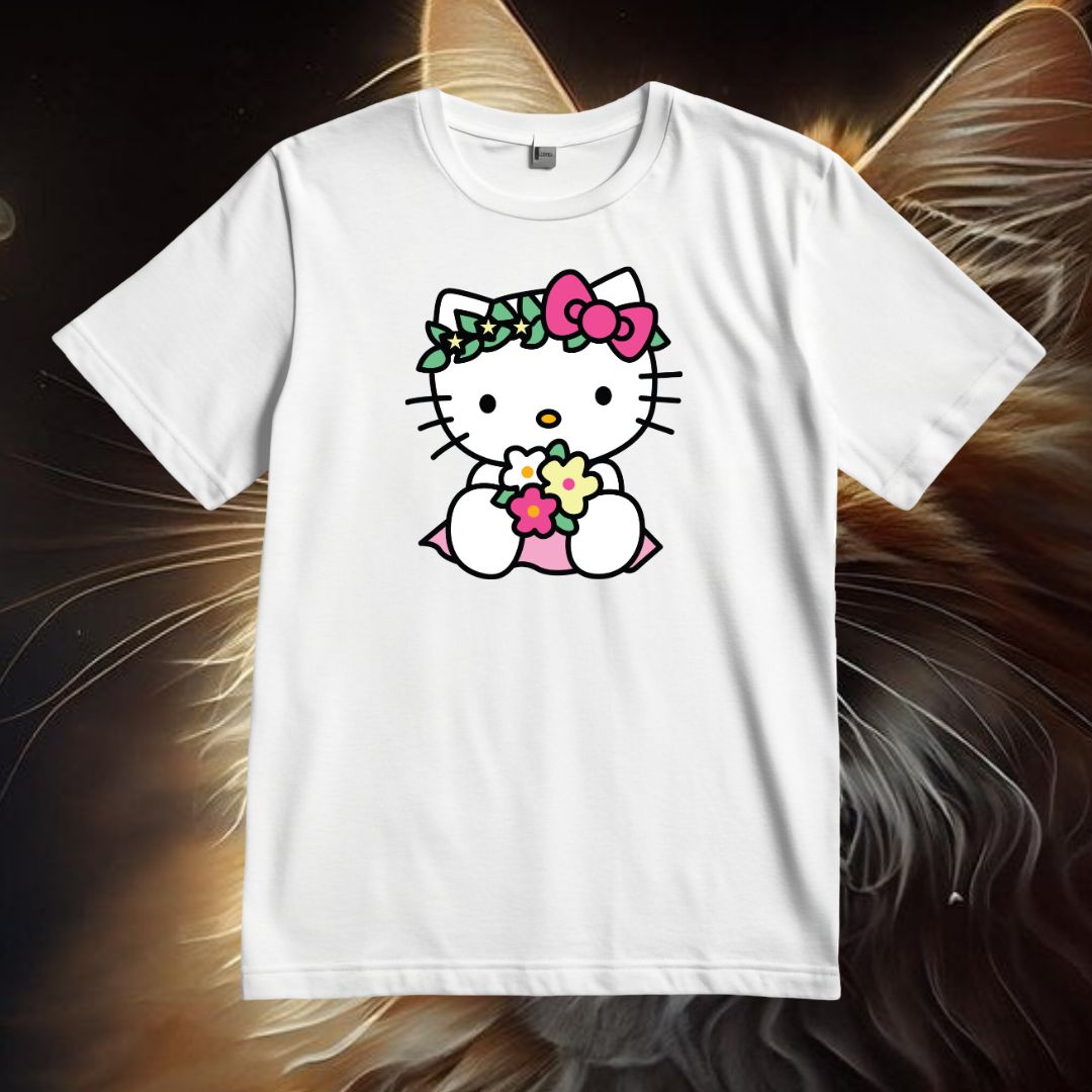 Flowers Kitty Vector