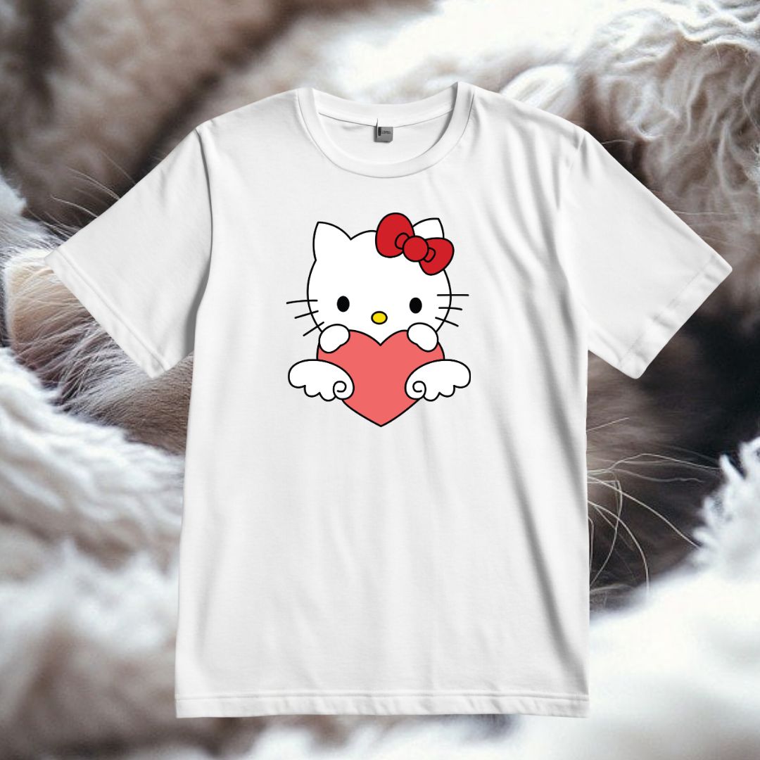 Happy Kitty Heart Vector