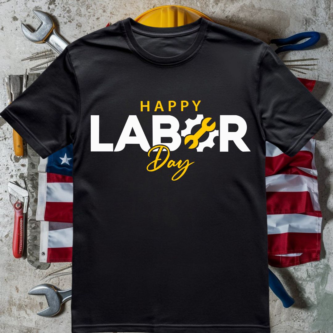 Happy Labor Day Wrench in Gear SVG Happy Labor Day Wrench in Gear Vector