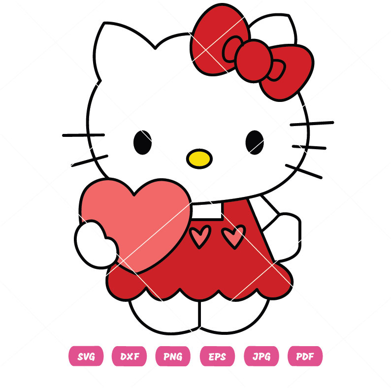 Kitty Heart Vector