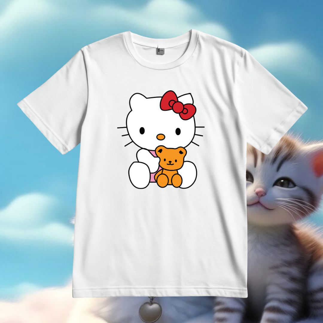 Kitty Vector With Bear