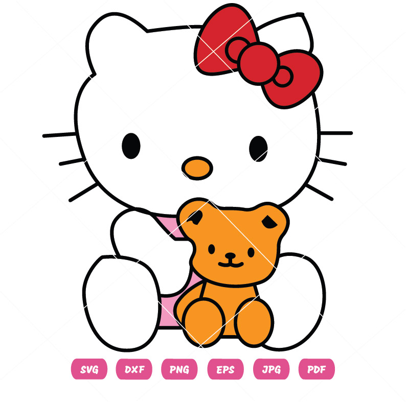 Kitty Vector With Bear