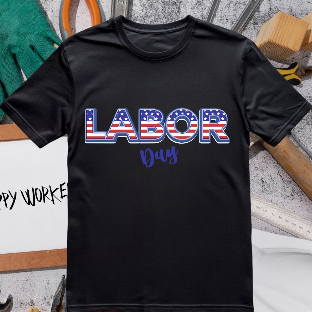 USA Flag Labor Day Wordings SVG USA Flag Labor Day Wordings Vector