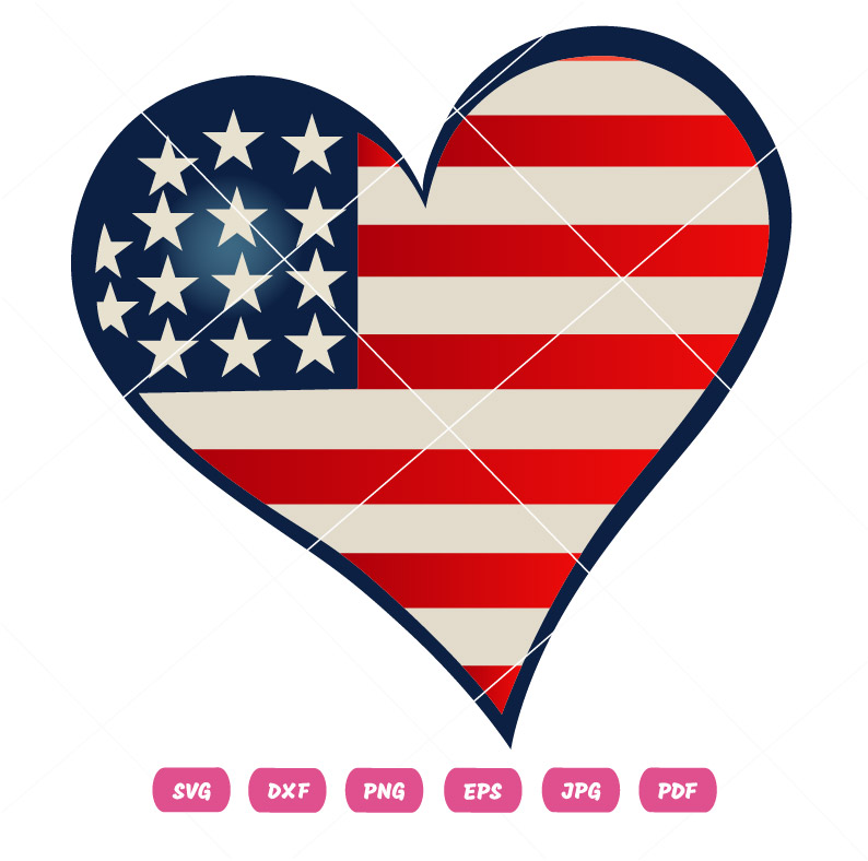 USA Heart Vector Design