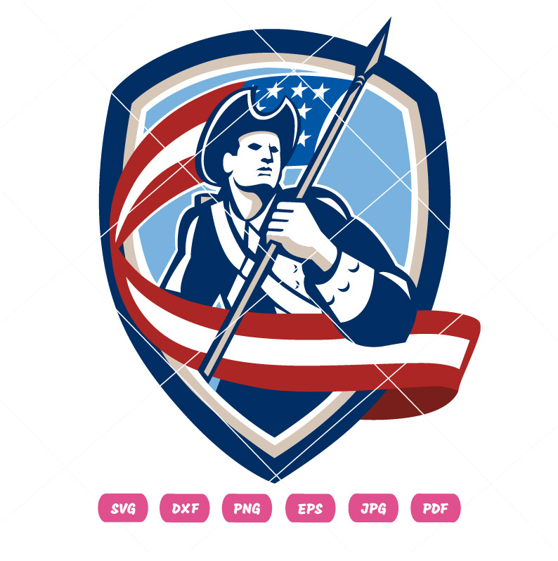 USA Sheild Soldier Vector
