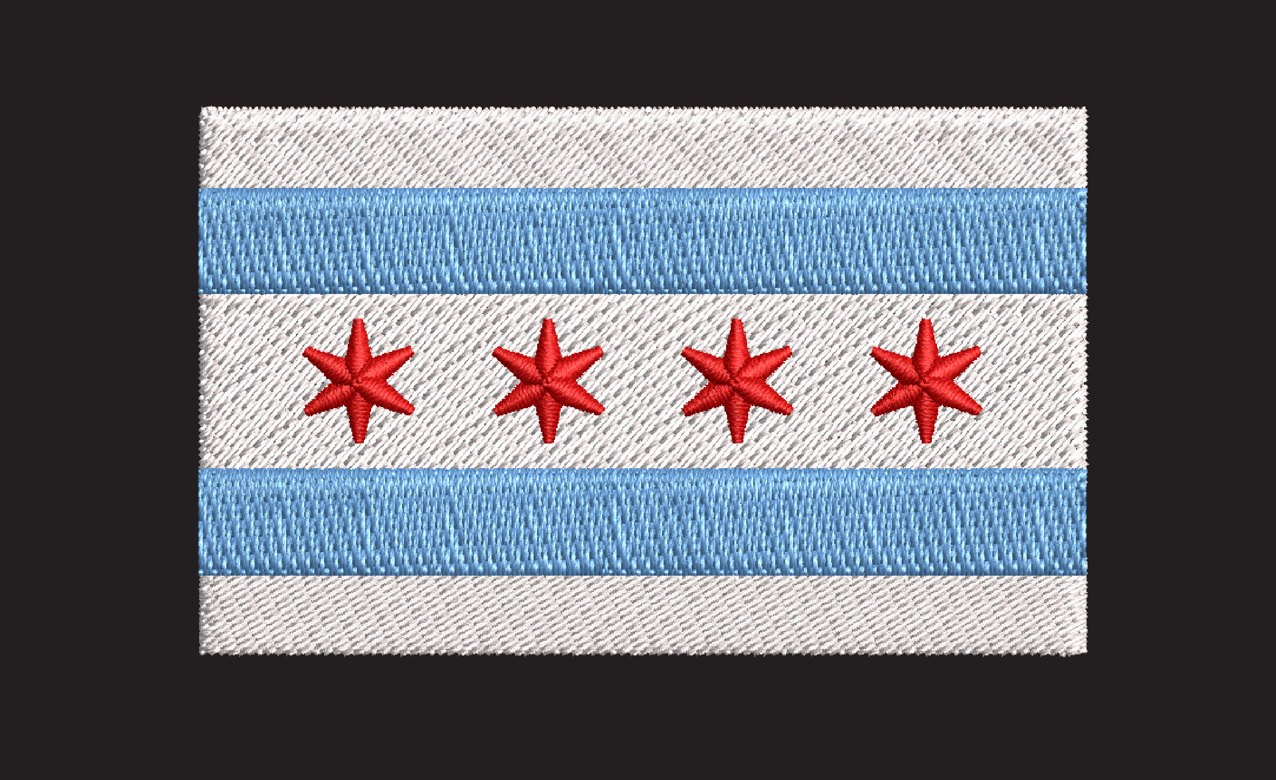 CHICAGO FLAG EMBROIDERY DESIGN CHICAGO STATE FLAG EMBROIDERY DESIGN USA STATE FLAG EMBROIDERY DESIGN MACHINE EMBROIDERY FILE