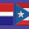 TWO FLAGS LOGO EMBROIDERY DESIGN PUERTO RICO FLAG EMBROIDERY DESIGN DOMINICAN FLAG EMBROIDERY DESIGN MACHINE EMBROIDERY FILE
