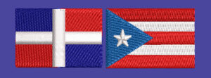 TWO FLAGS LOGO EMBROIDERY DESIGN PUERTO RICO FLAG EMBROIDERY DESIGN DOMINICAN FLAG EMBROIDERY DESIGN MACHINE EMBROIDERY FILE