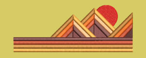 FLAG MOUNTAIN SUN EMBROIDERY DESIGN MOUNTAIN FLAG EMBROIDERY DESIGN RED SUN LINES FLAG EMBROIDERY DESIGN MACHINE EMBROIDERY FILE