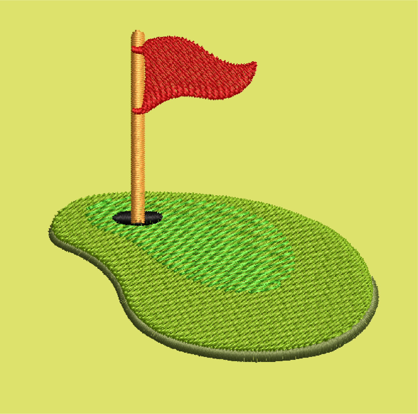 GOLF RED FLAG EMBROIDERY DESIGN GOLF LOGO EMBROIDERY DESIGN GOLF POLE FLAG EMBROIDERY DESIGN MACHINE EMBROIDERY FILE