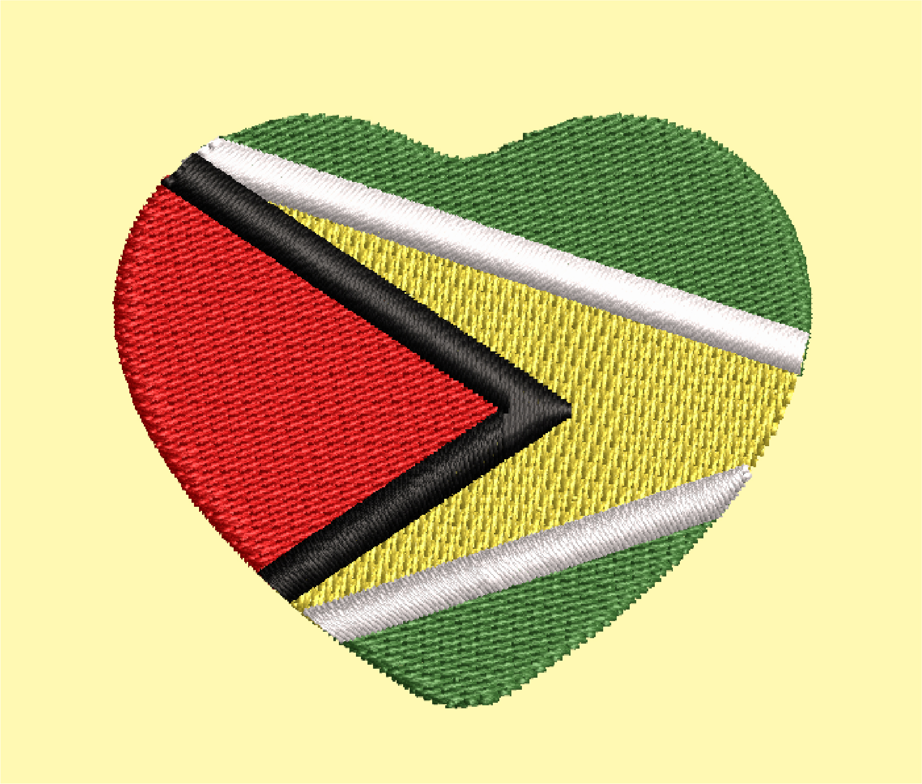 GUYANA HEART FLAG EMBROIDERY DESIGN HEART FLAG EMBROIDERY DESIGN GUYANA EMBROIDERY DESIGN MACHINE EMBROIDERY FILE