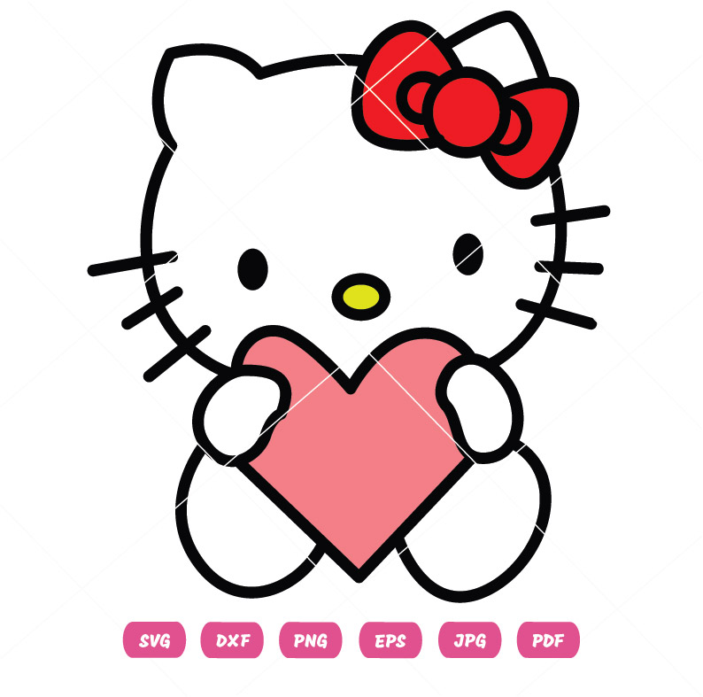 Kitty Heart Vector