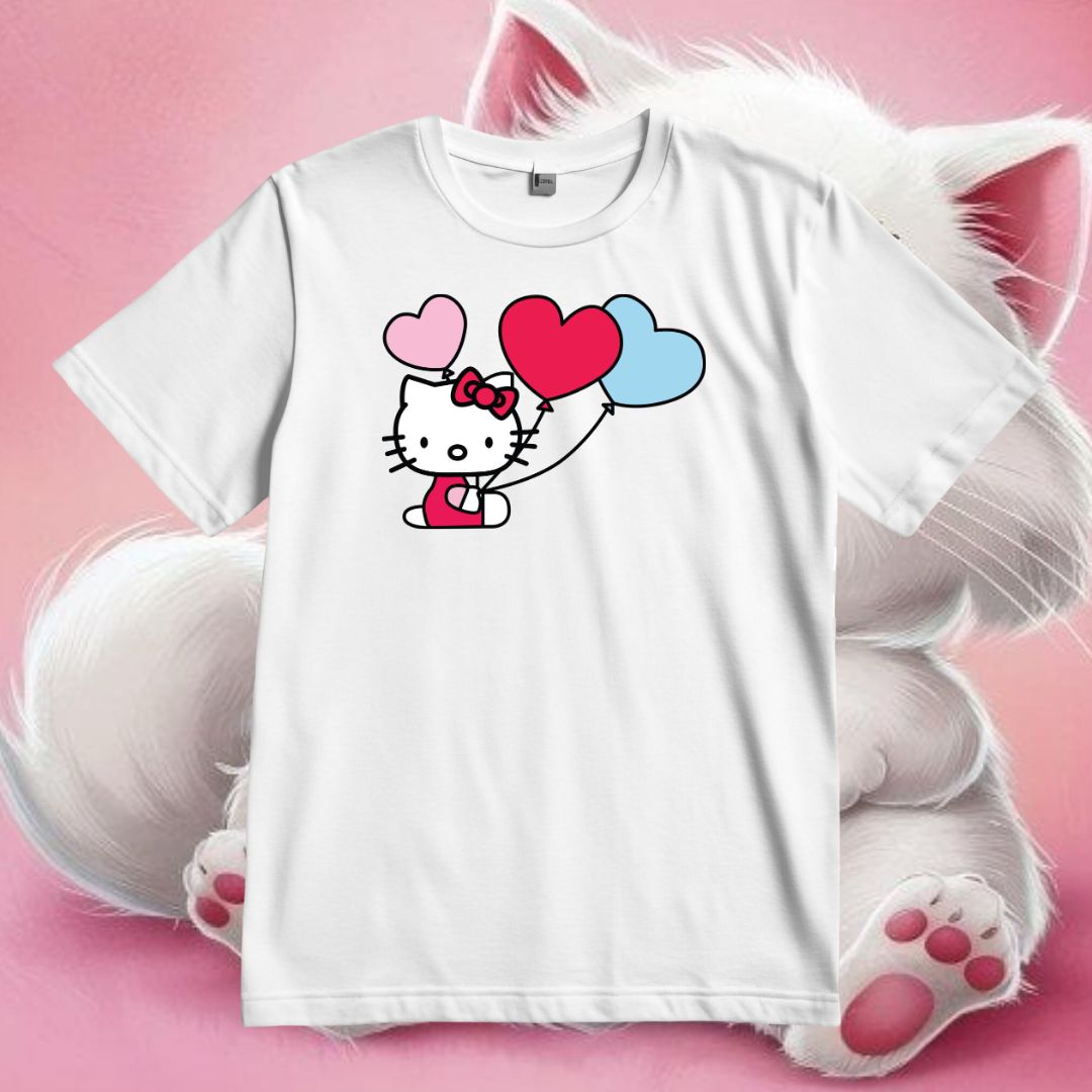 Kitty Vector With Balloons