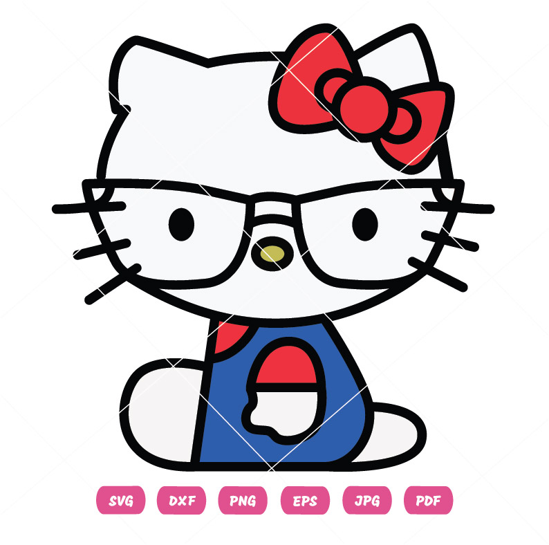 Kitty Vector With Glasses