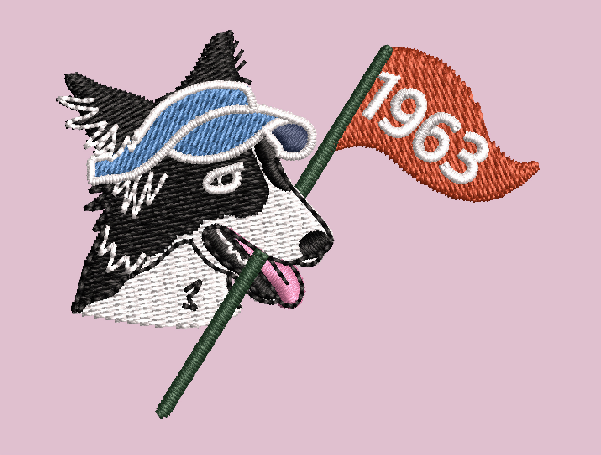 NEW SCOUT W FLAG EMBROIDERY DESIGN 1963 FLAG EMBROIDERY DESIGN NEW SCOUT DOG FLAG EMBROIDERY DESIGN MACHINE EMBROIDERY FILE