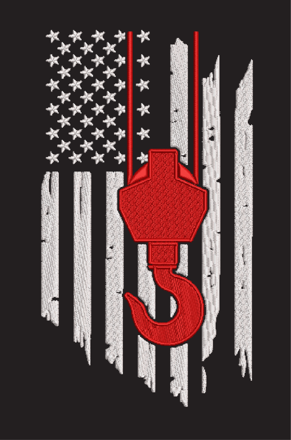 SCC BACK FLAG CRANE EMBROIDERY DESIGN USA FLAG CRANE EMBROIDERY DESIGN DISTRESSED USA FLAG EMBROIDERY DESIGN MACHINE EMBROIDERY FILE