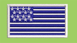 SMALL AMERICAN FLAG EMBROIDERY DESIGN 2 COLOR USA FLAG EMBROIDERY DESIGN BLUE WHITE FLAG EMBROIDERY DESIGN MACHINE EMBROIDERY FILE