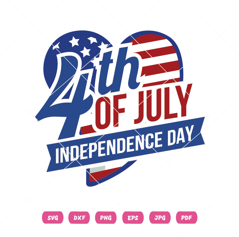 4th Of July Heart Vector