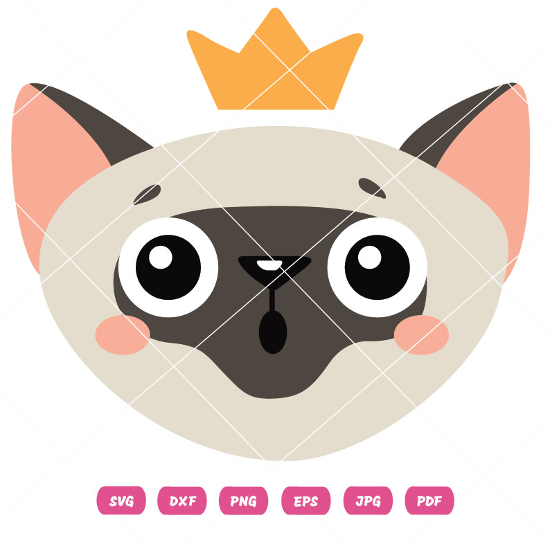 Crown Cat Vector