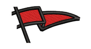 RED FLAG LOGO EMBROIDERY DESIGN RED WAVED FLAG EMBROIDERY DESIGN BLACK POLE RED FLAG EMBROIDERY DESIGN MACHINE EMBROIDERY FILE