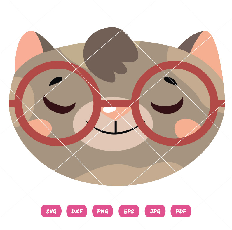 Glasses Cat Vector Design