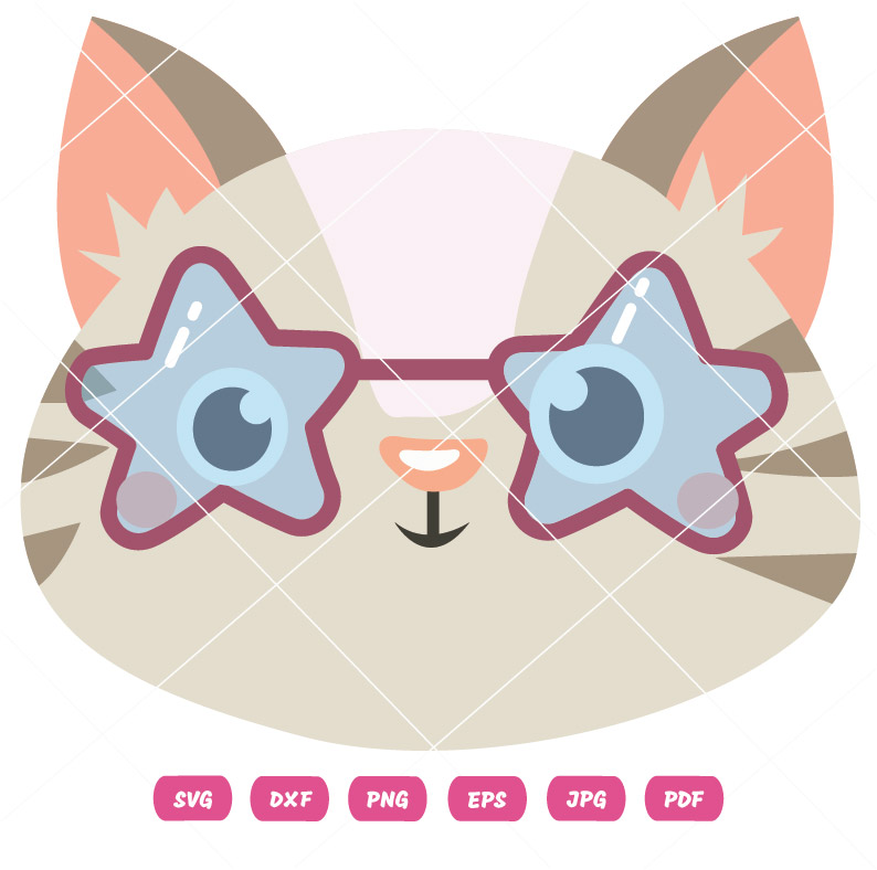 Glasses Cat Vector