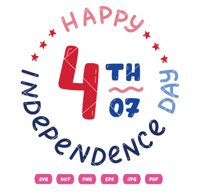 Happy 4th July Circle Vector