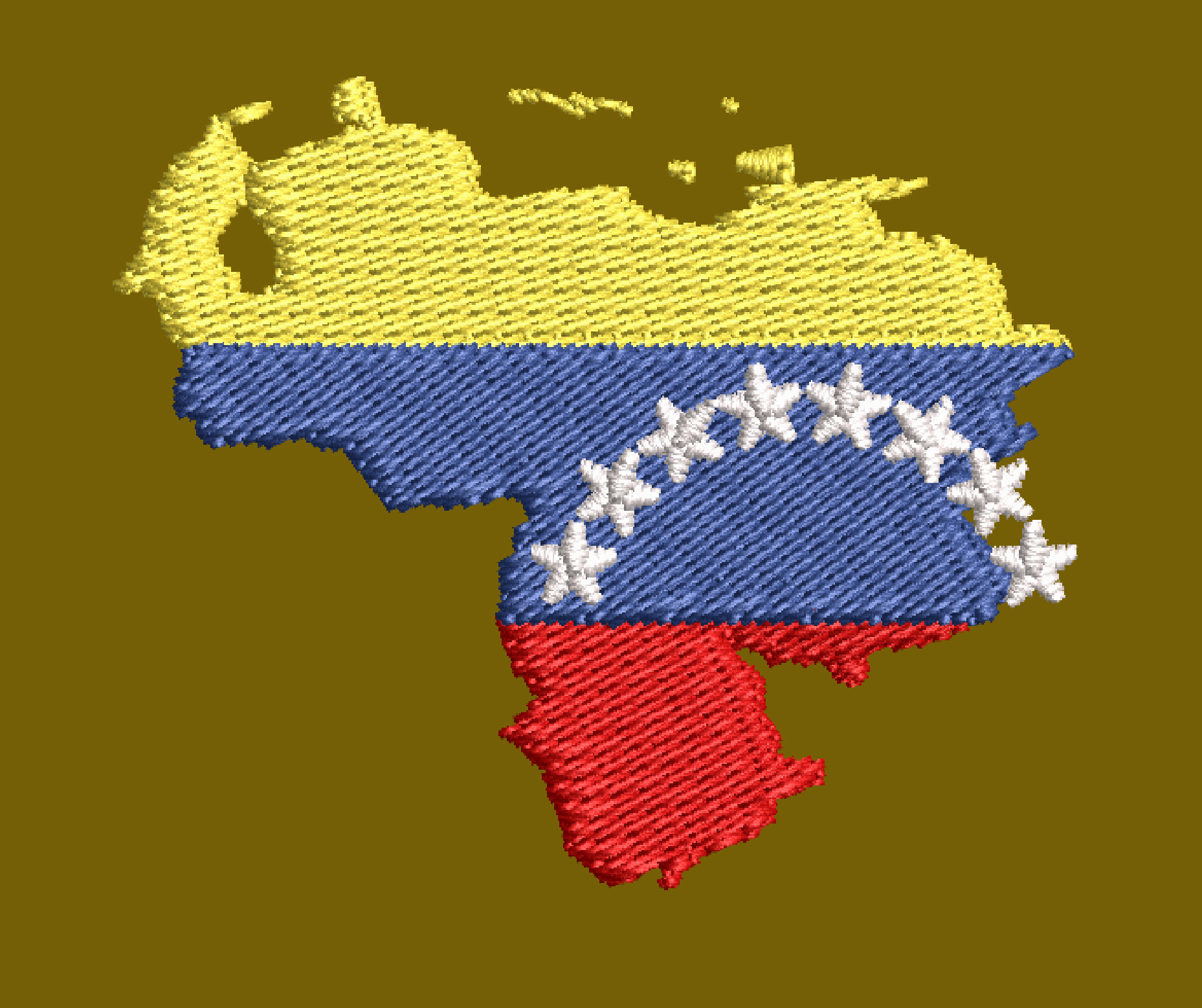 ENEZUELA FLAG MAP EMBROIDERY DESIGN MAP OF VENEZUELA EMBROIDERY DESIGN COUNTRY MAP FLAG EMBROIDERY DESIGN MACHINE EMBROIDERY FILE