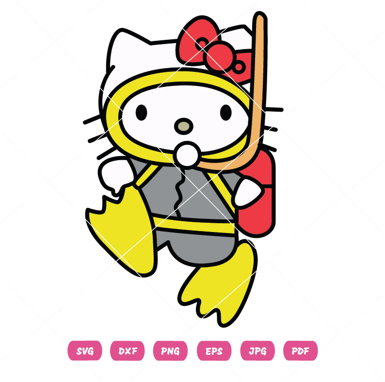 Kitty Swimming Vector