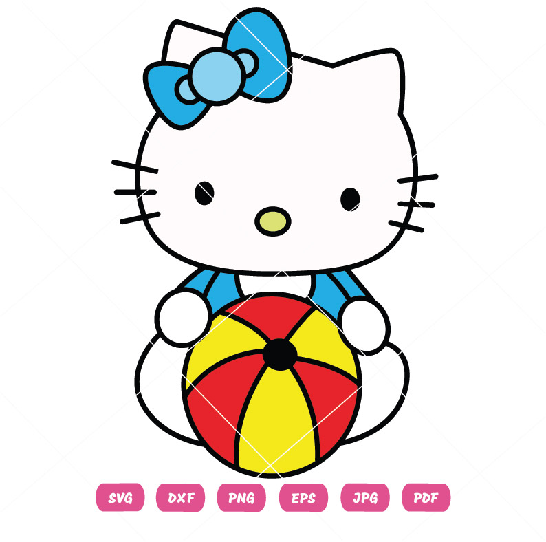 Kitty Vector With Ball Vector