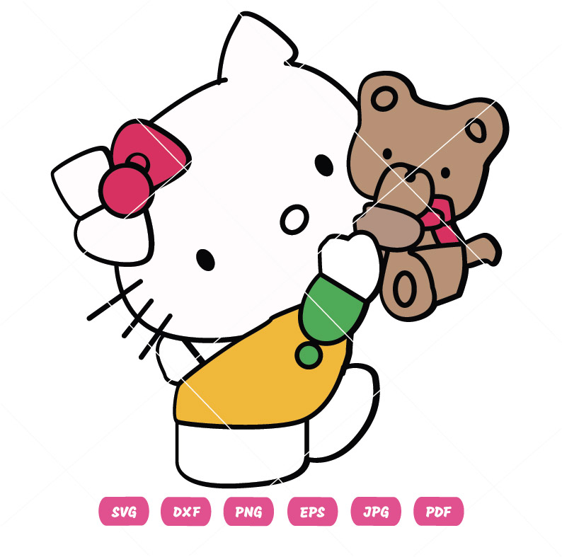Kitty Vector With Bear