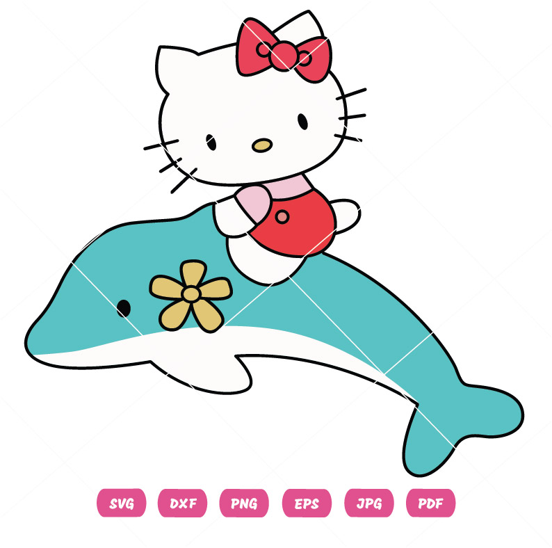 Kitty Vector With Fish