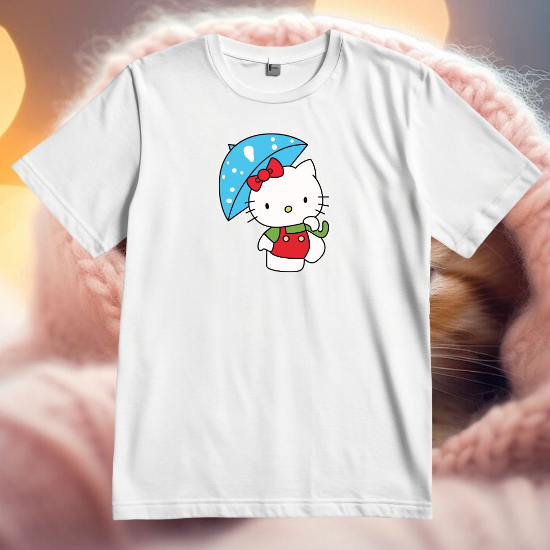 Kitty Vector With Umbrella