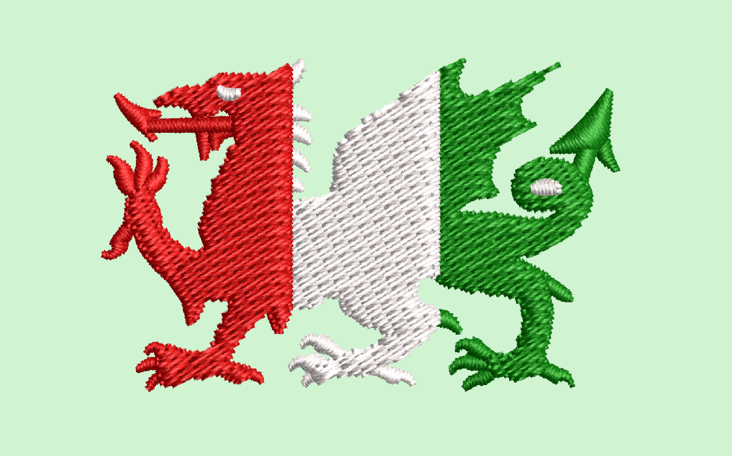 FLAG OF WALES EMBROIDERY DESIGN WALES COUNTRY EMBROIDERY DESIGN WALES UK FLAG EMBROIDERY DESIGN MACHINE EMBROIDERY FILE