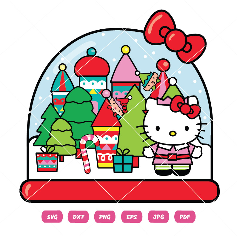 Christmas Hello Kitty Snow Vector