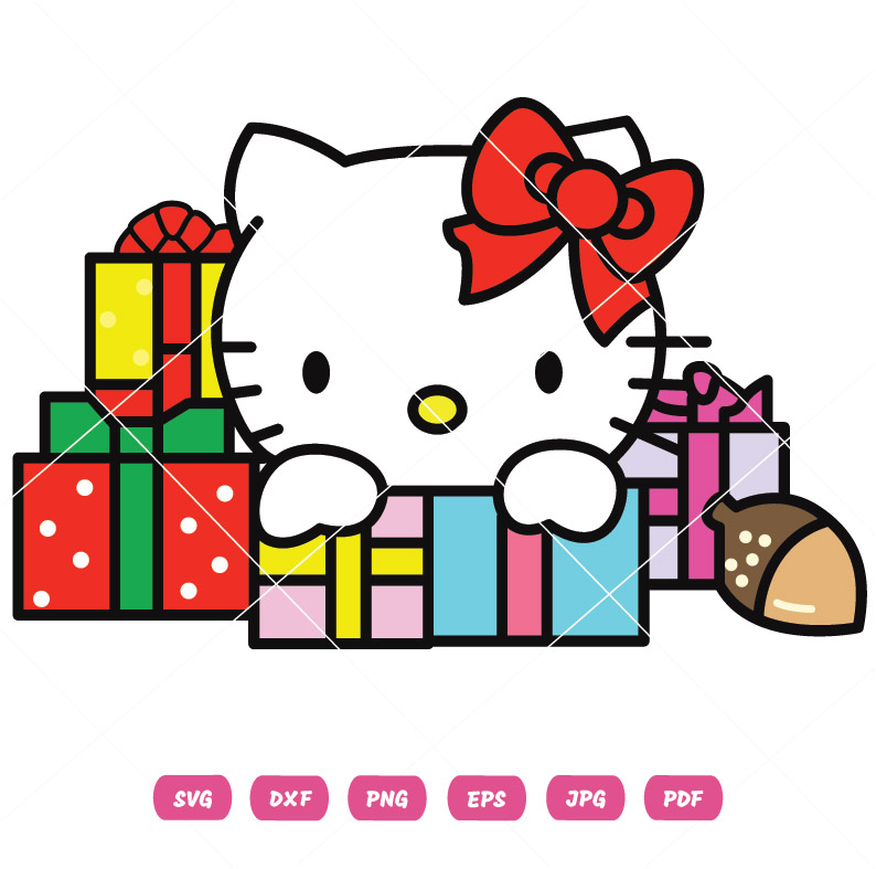 Kitty Gift Box Vector