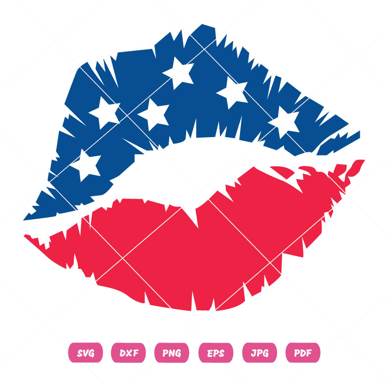 Lips 4th July Vector