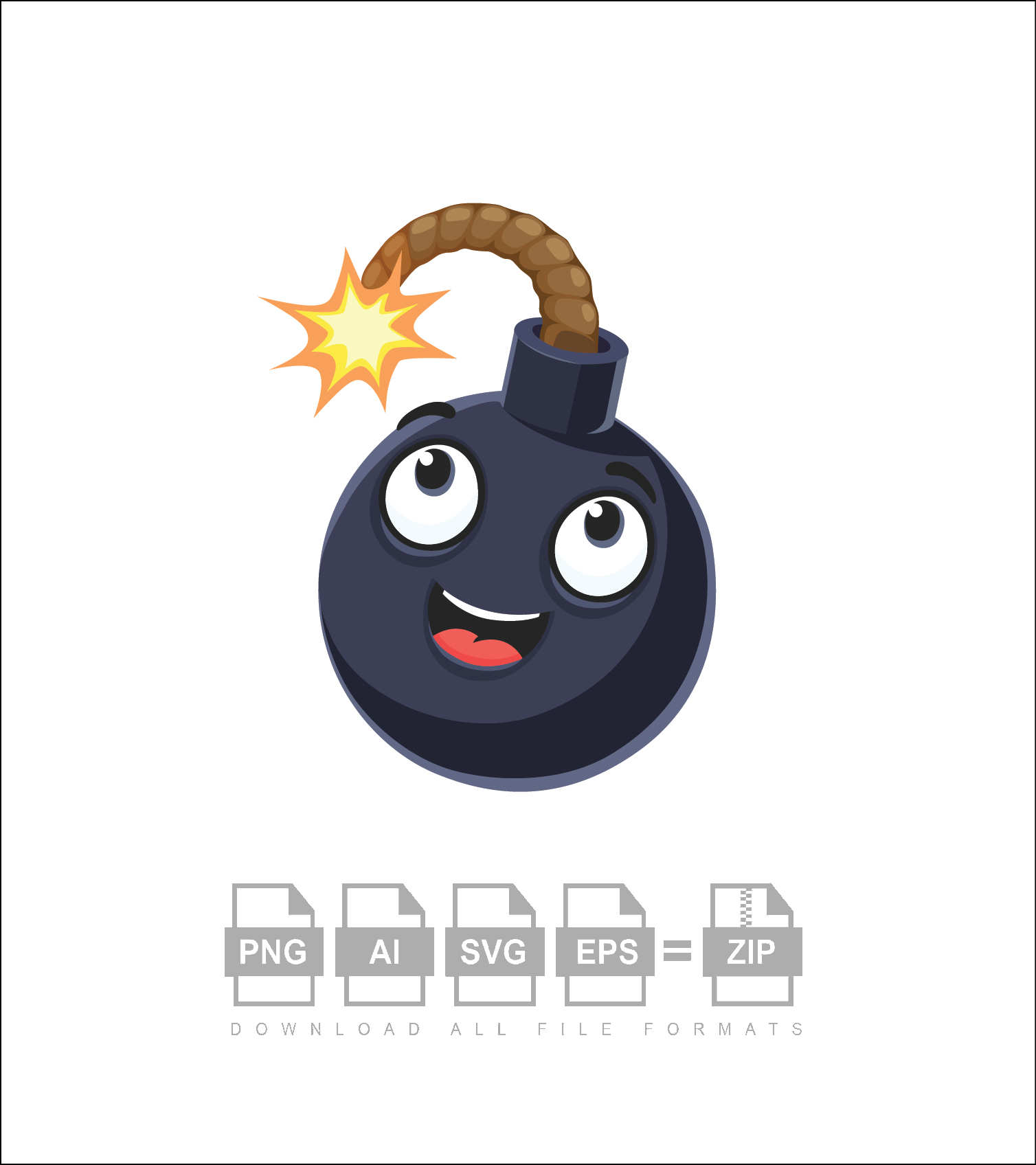Amazing Bomb Emoji Cartoon Vector
